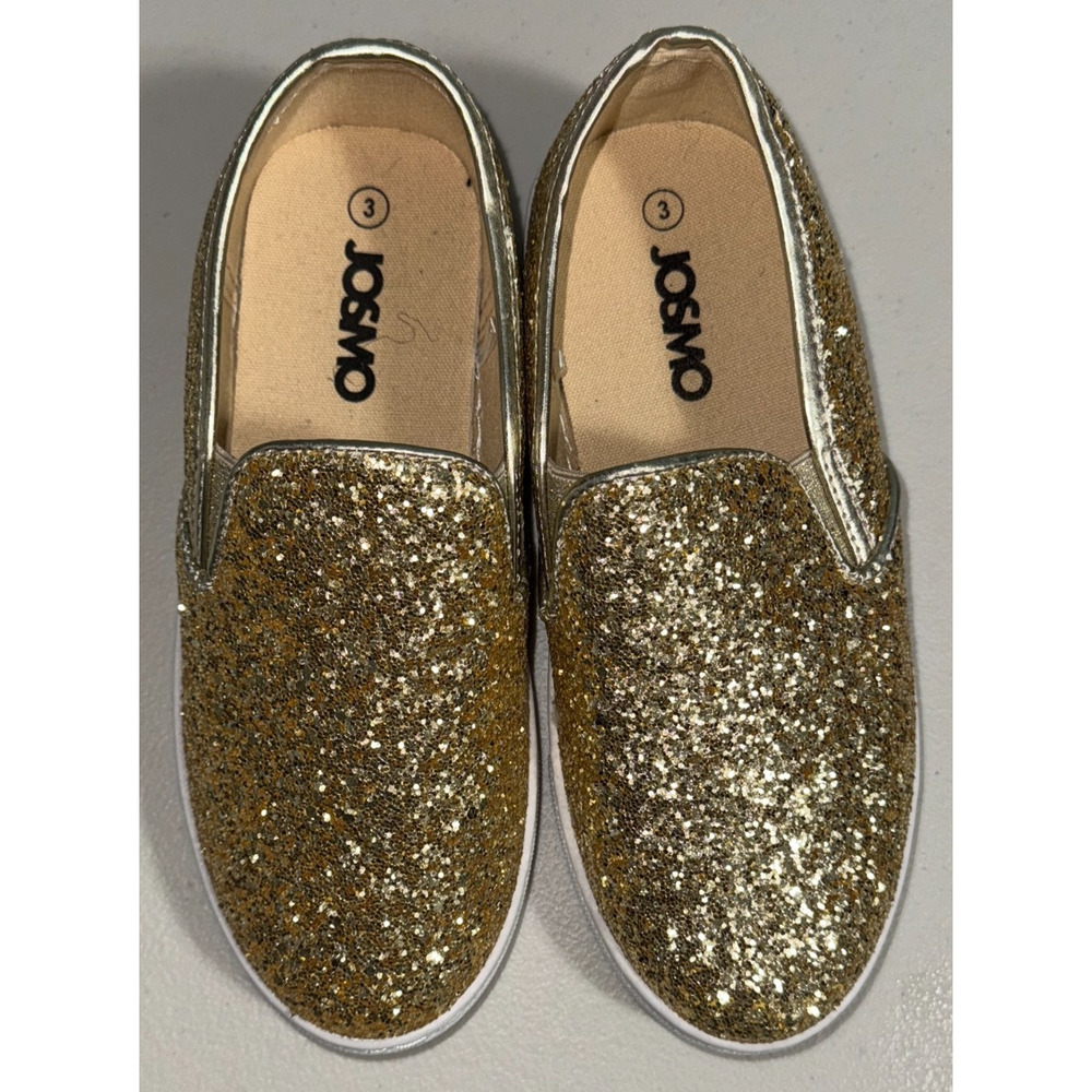 Josmo Girls 3 Slip On Sneakers Glitter Causal Everyday School Fall